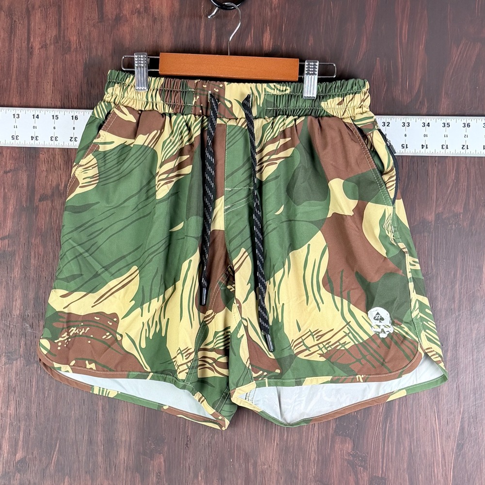 Zero Foxtrot Rhodesian Brushstroke Camo Athletic Shorts Men's Medium Skull Spade